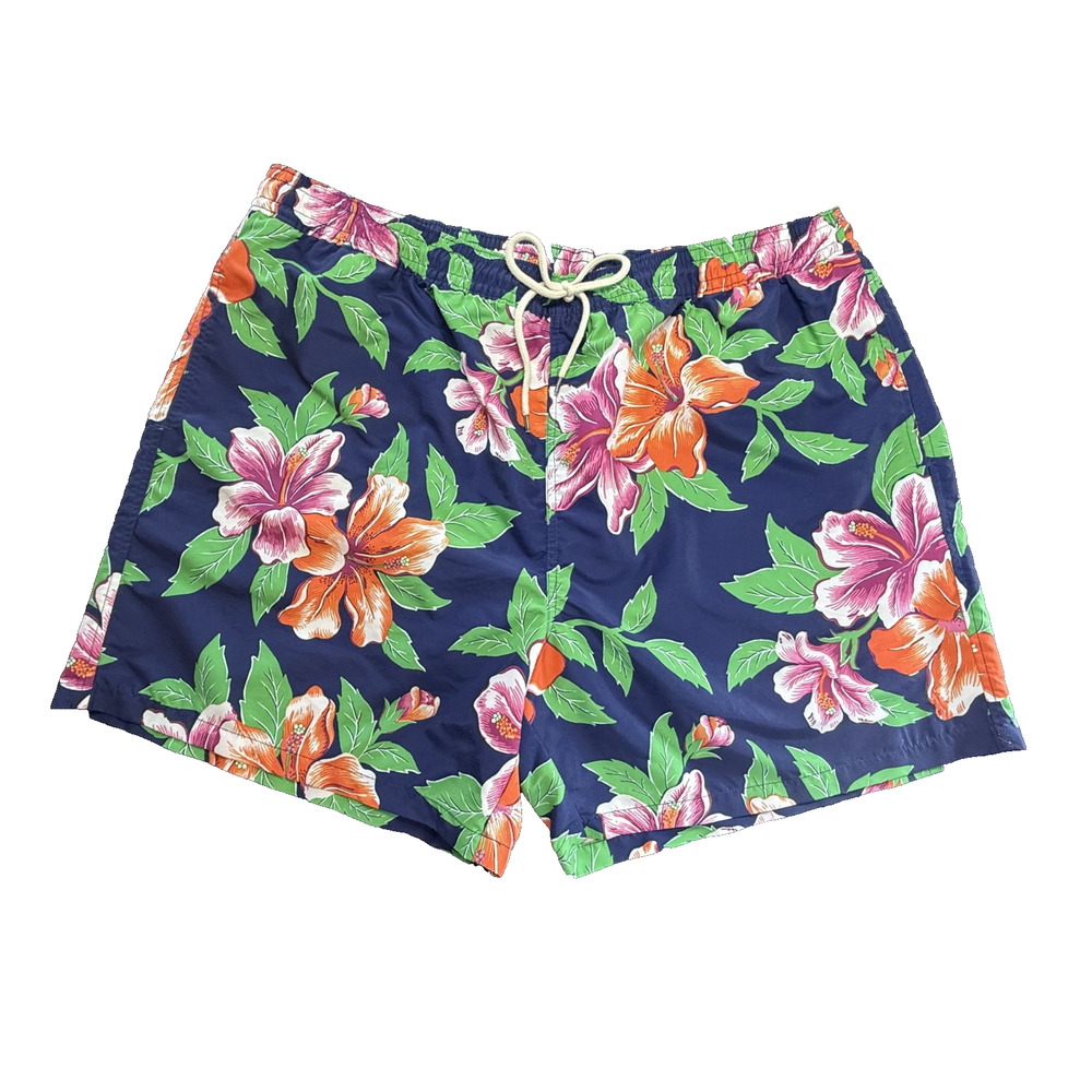 Ralph Lauren Men's 6" 3XB Mesh Lined Floral Swim Trunks, Pockets, Hawaiian Print